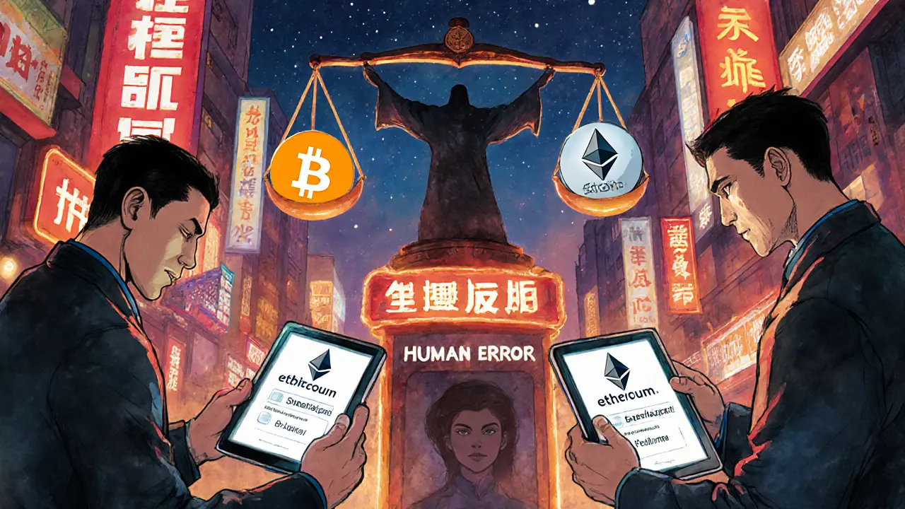 Merchants in digital marketplace waiting for confirmations, one ignoring safety rules