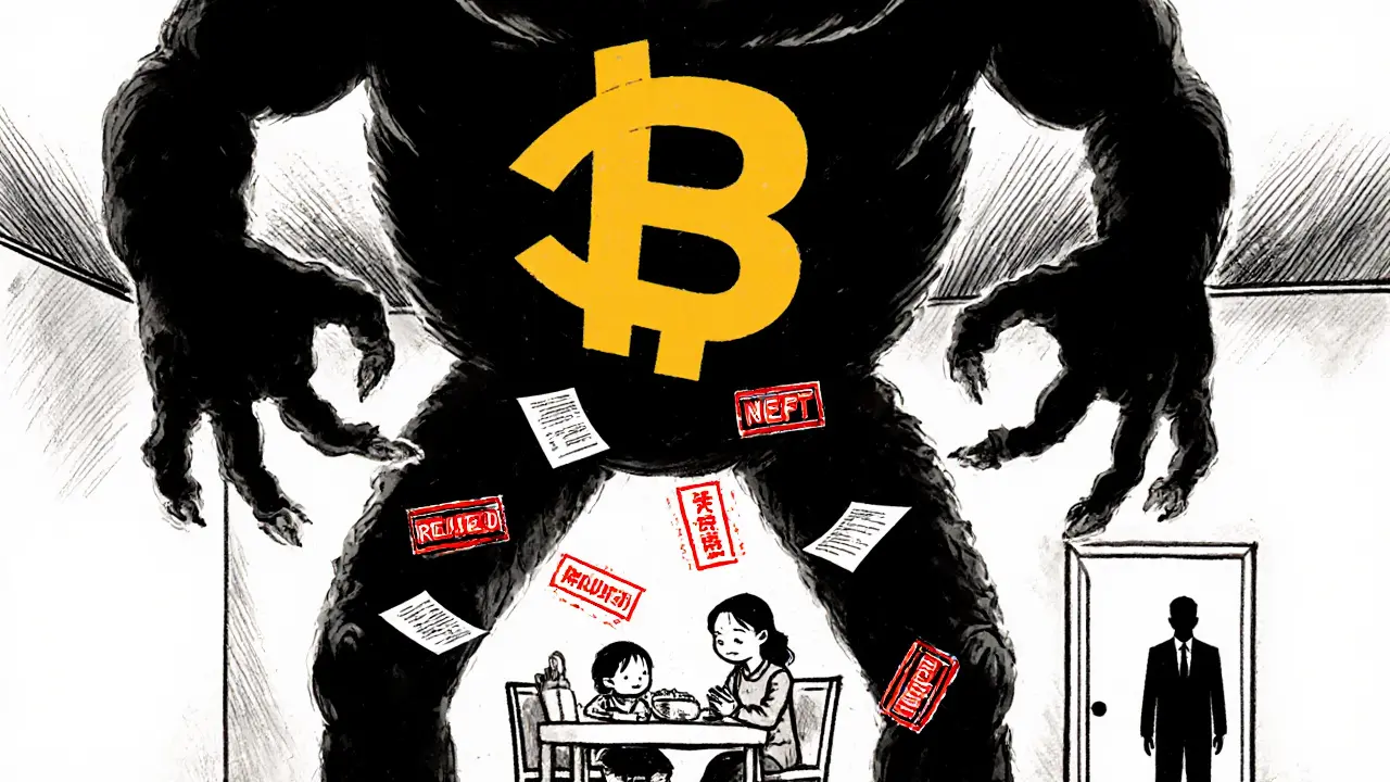 A family faces rejected bank transactions from global crypto exchanges, under the watchful eye of tax authorities.