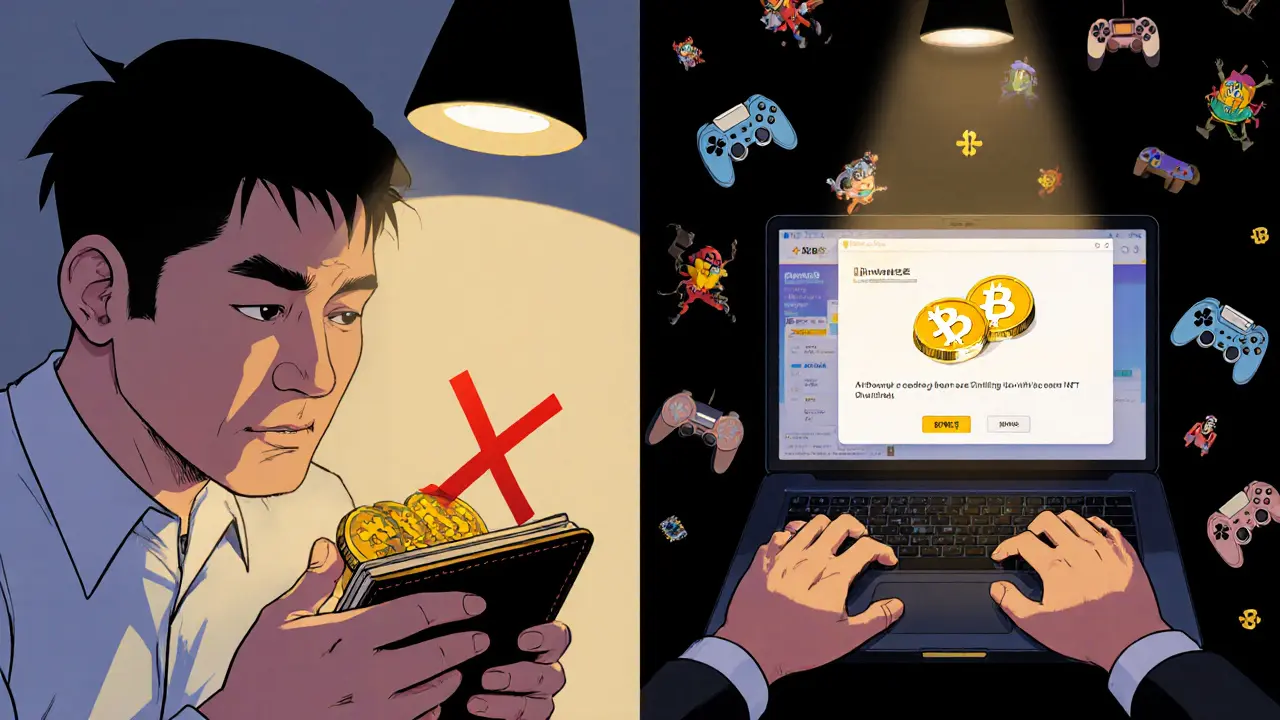 An investor comparing a useless BNX wallet to receiving FORM tokens on Binance.