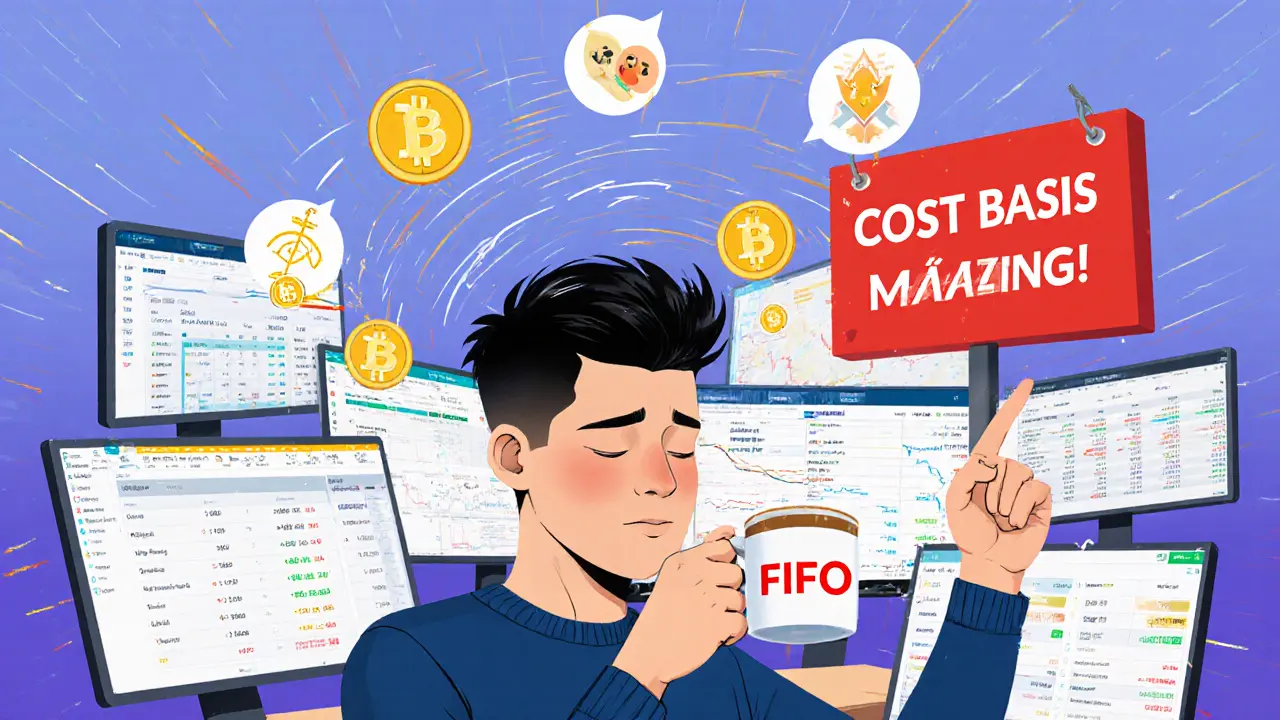 Trader overwhelmed by crypto tax methods and missing cost basis warnings