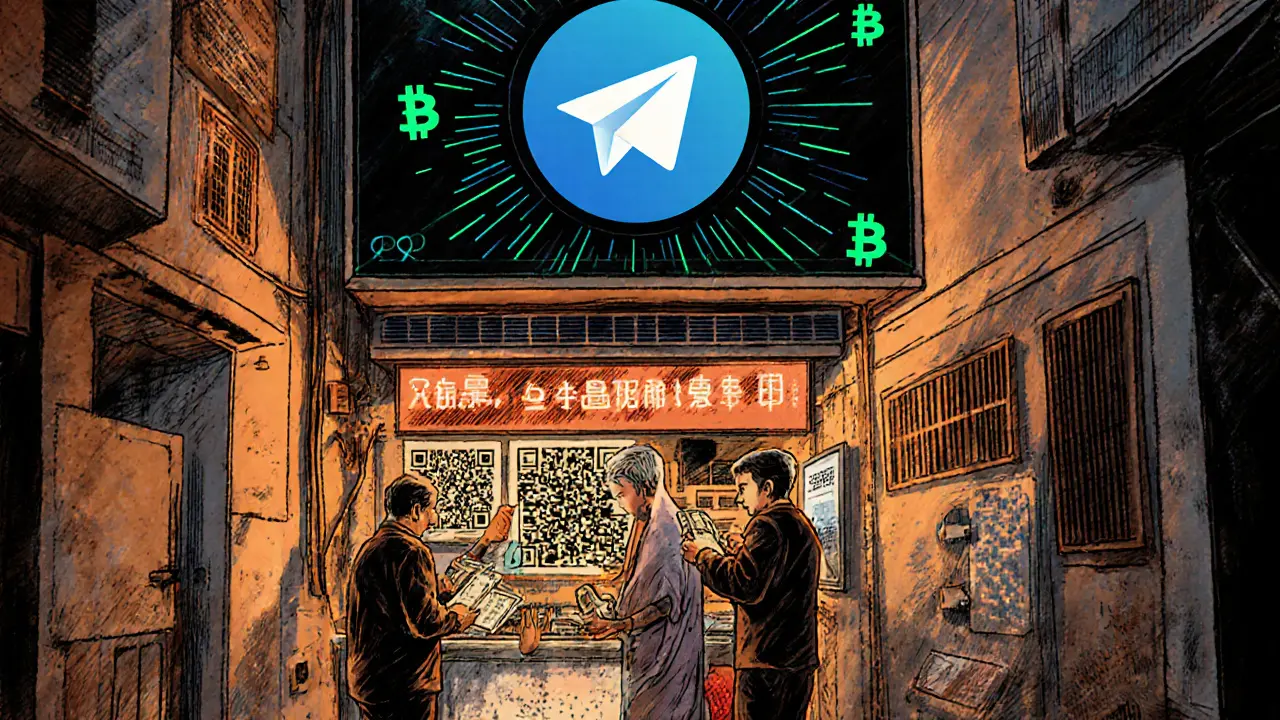 Underground crypto traders exchange cash for digital coins hidden behind mosque walls.