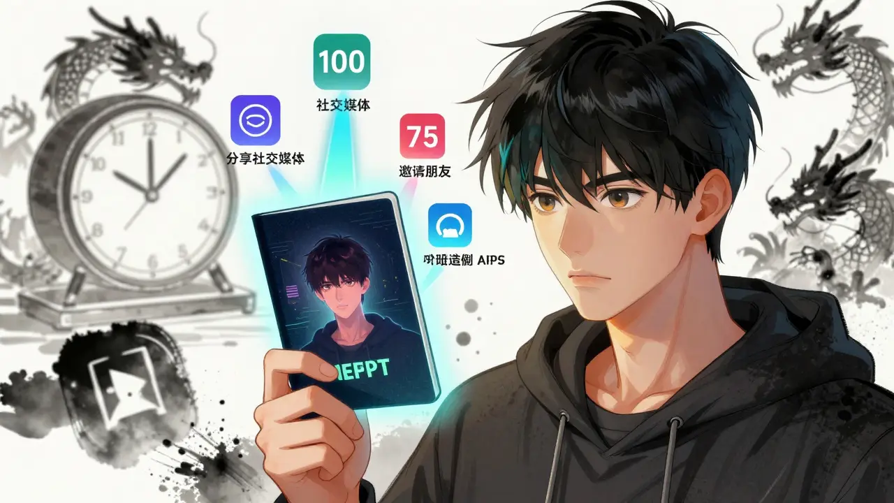 A creator holding an NFT passport projecting their digital twin into a game, with point counters nearby.