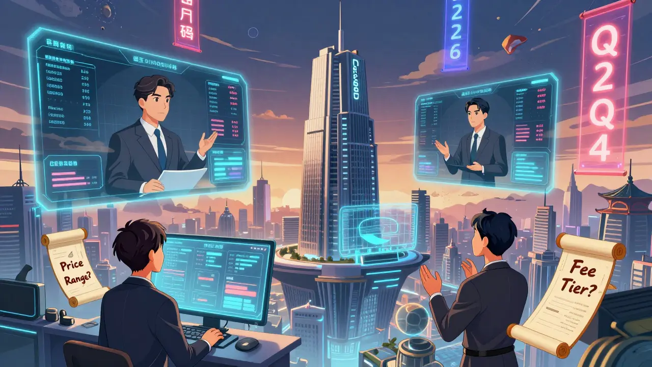 Raydium's 2026 HQ floating above a cyber city, with institutional users monitoring dashboards while a beginner struggles with CLMM settings.