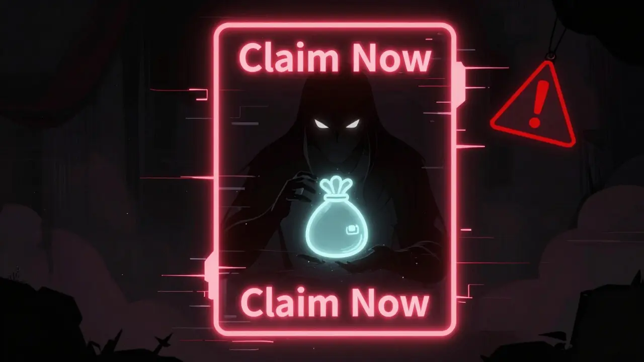 Manhua illustration of a deceptive digital portal and a shadowy figure stealing a wallet.