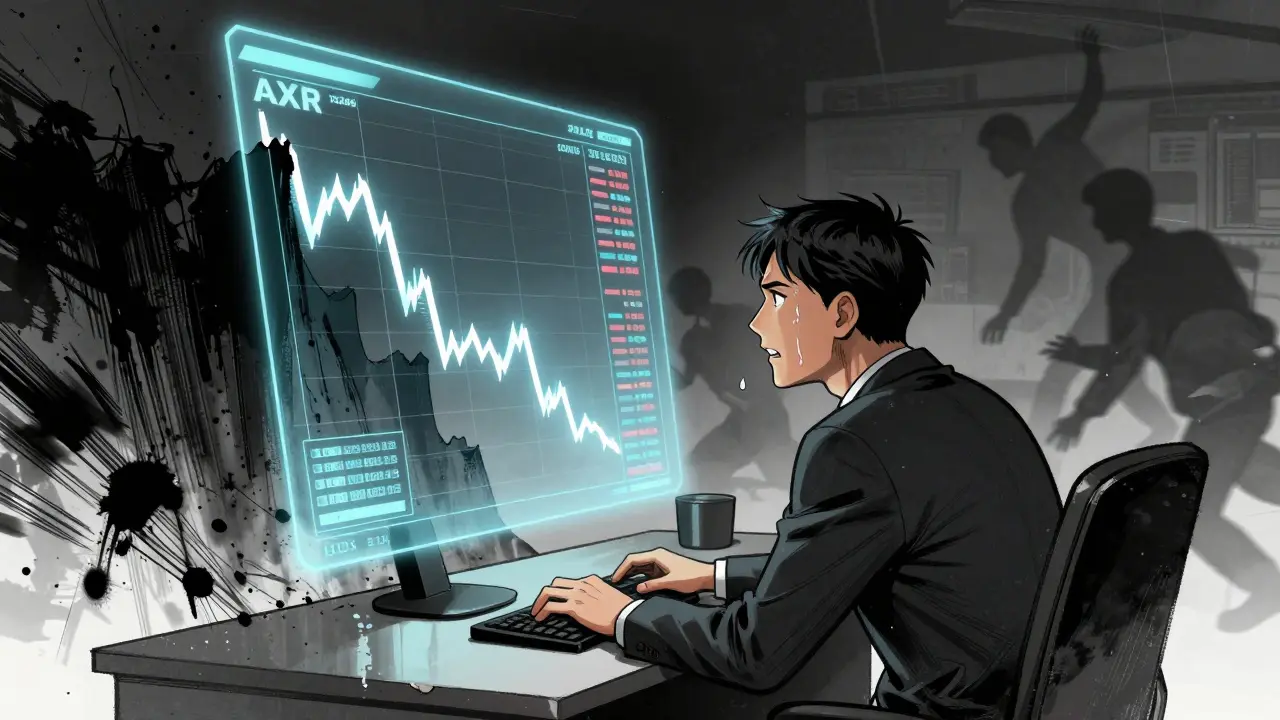 Stressed investor facing volatile crypto price crash in manhua