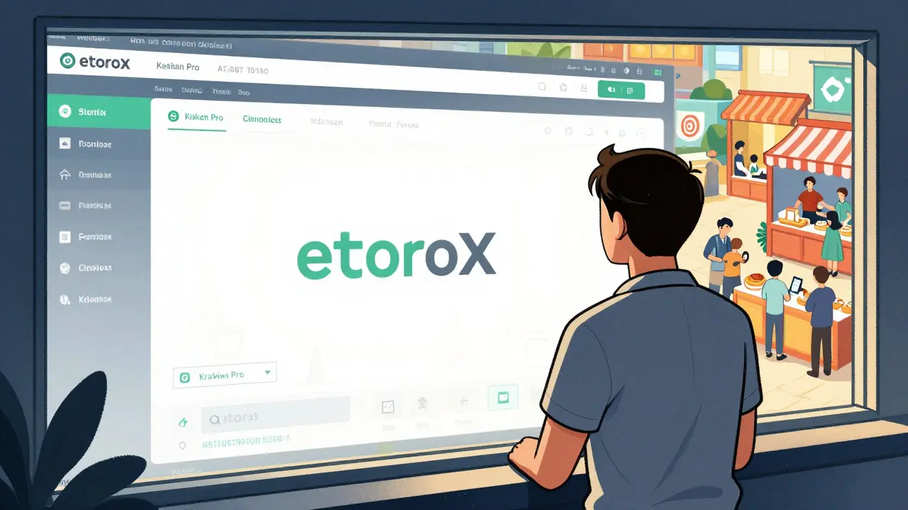 Retail investor seeing empty eToroX vs lively alternative exchanges
