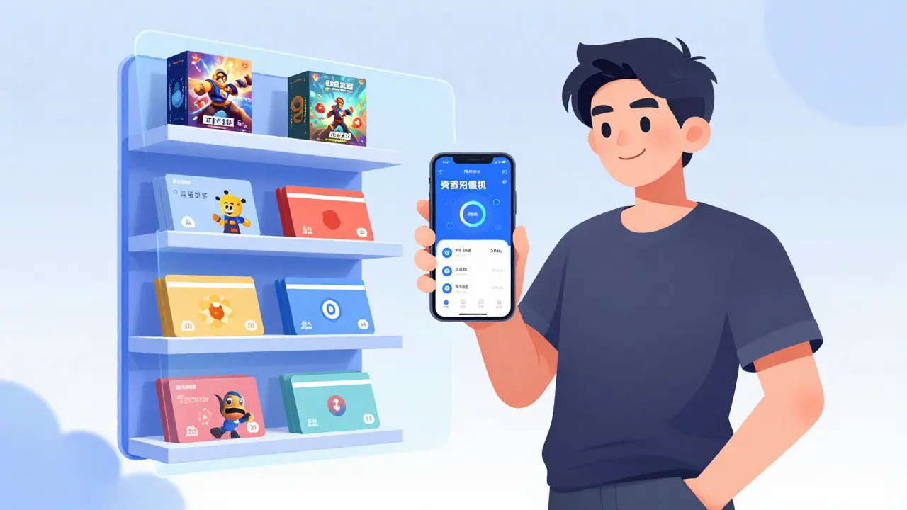 Character redeeming digital tokens for games and gifts in a virtual store