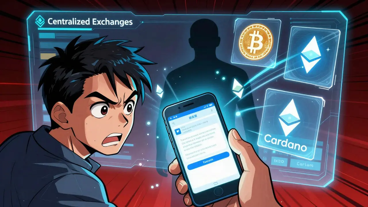Manhua character struggling with crypto wallet verification and exchange barriers
