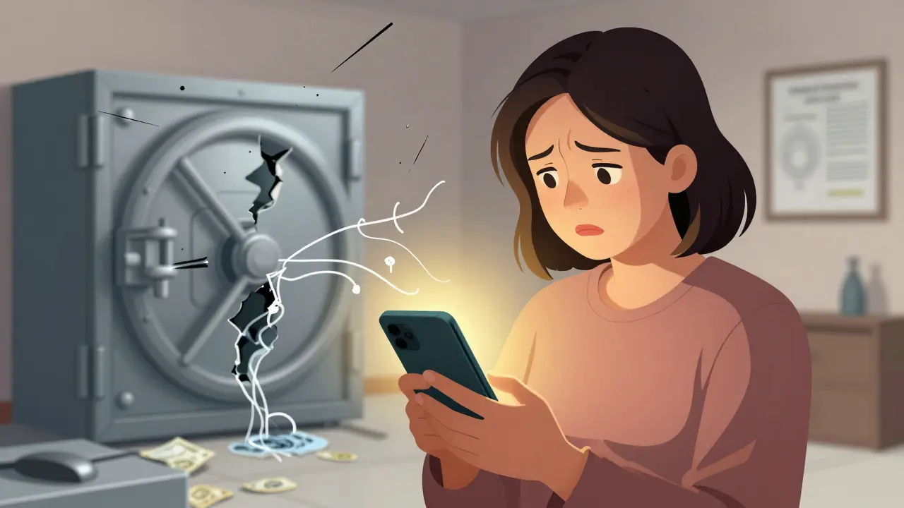 Manhua style: Mother relieved as she receives crypto remittance on her phone.