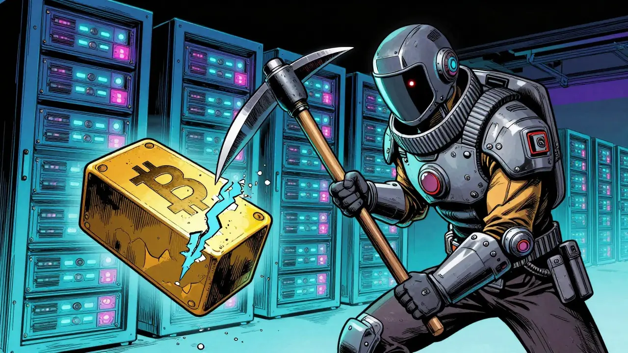 Manhua artist depicts Bitcoin halving with miner splitting rewards