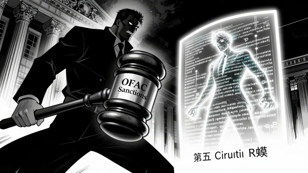 Manhua illustration of legal battle between Treasury and code