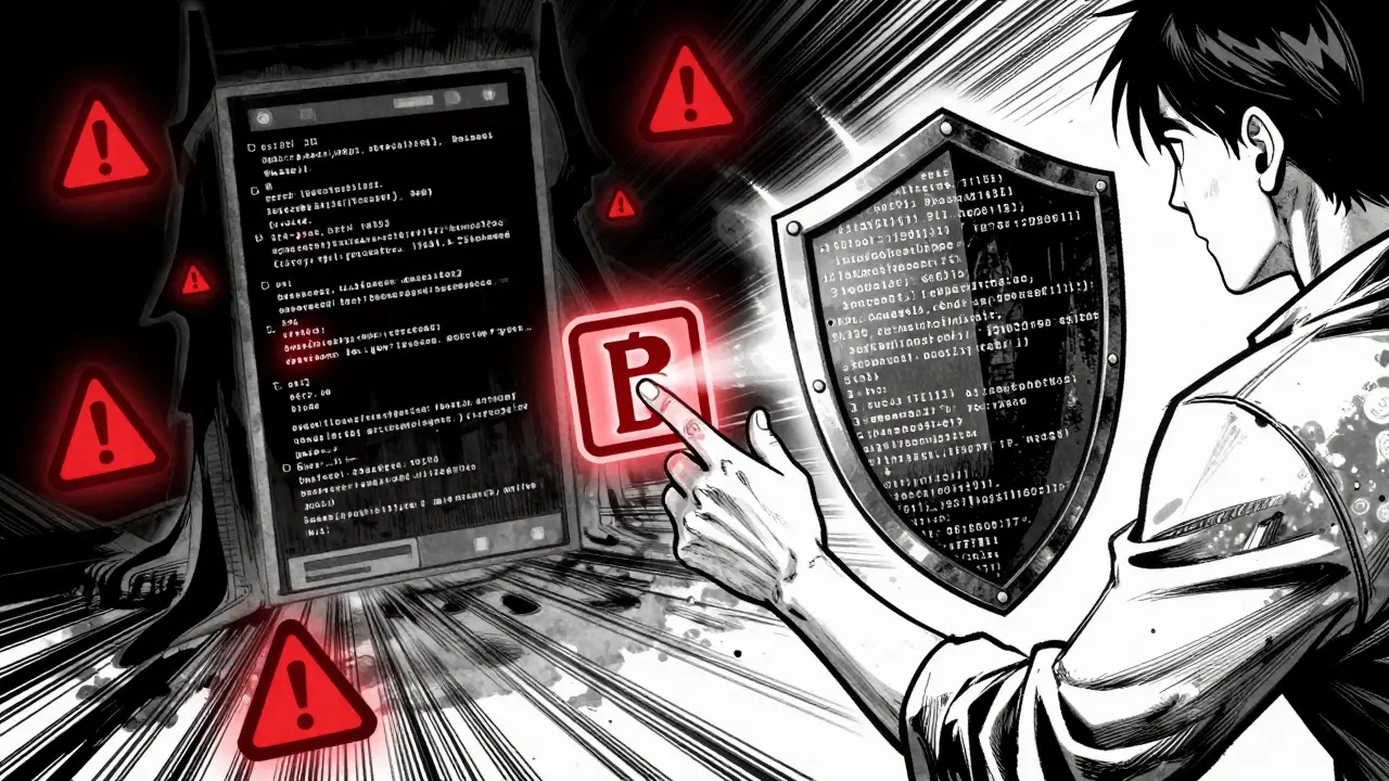 User connecting wallet to risky smart contract with security warnings