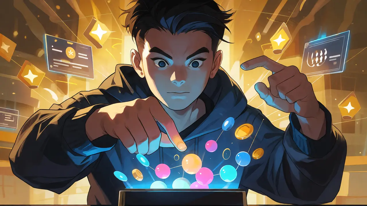 Character engaging in DeFi swaps and liquidity provision to earn points