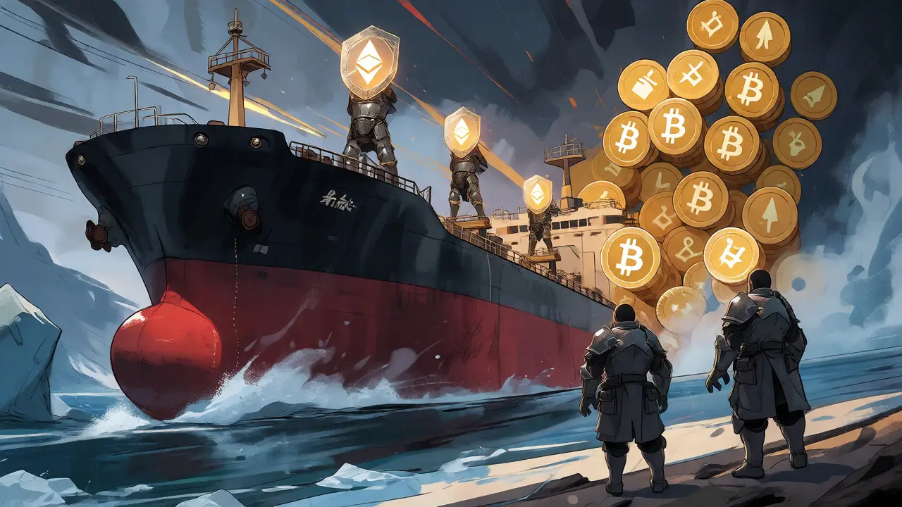 Industrial tanker protected by crypto shields representing ELR international trade rules