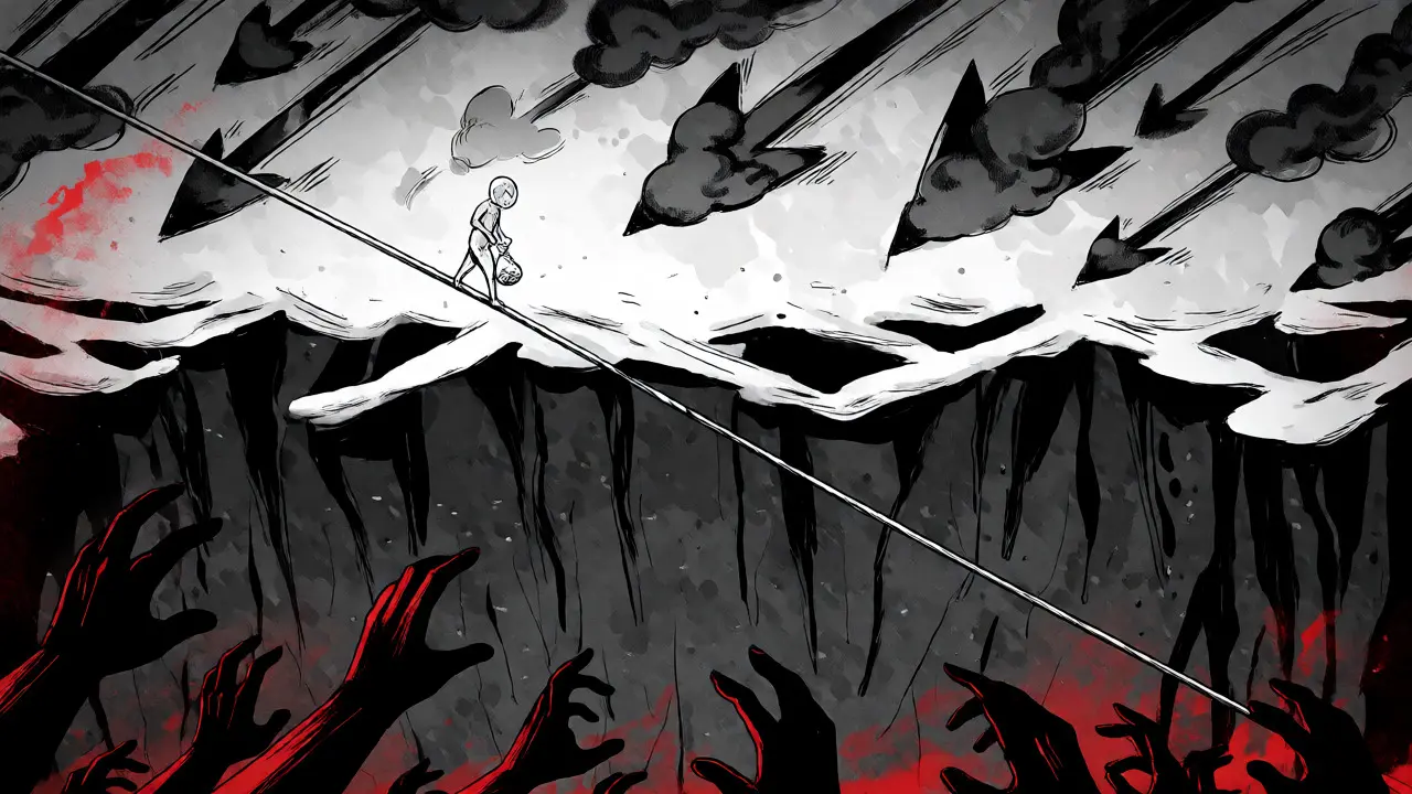 Tightrope walker over volatile crypto market abyss